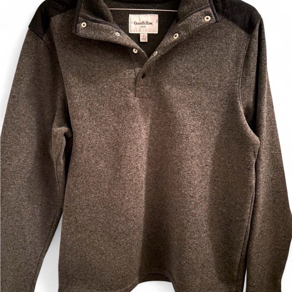 Goodfellow & Co Charcoal Gray Quarter-Button up Sweater size L